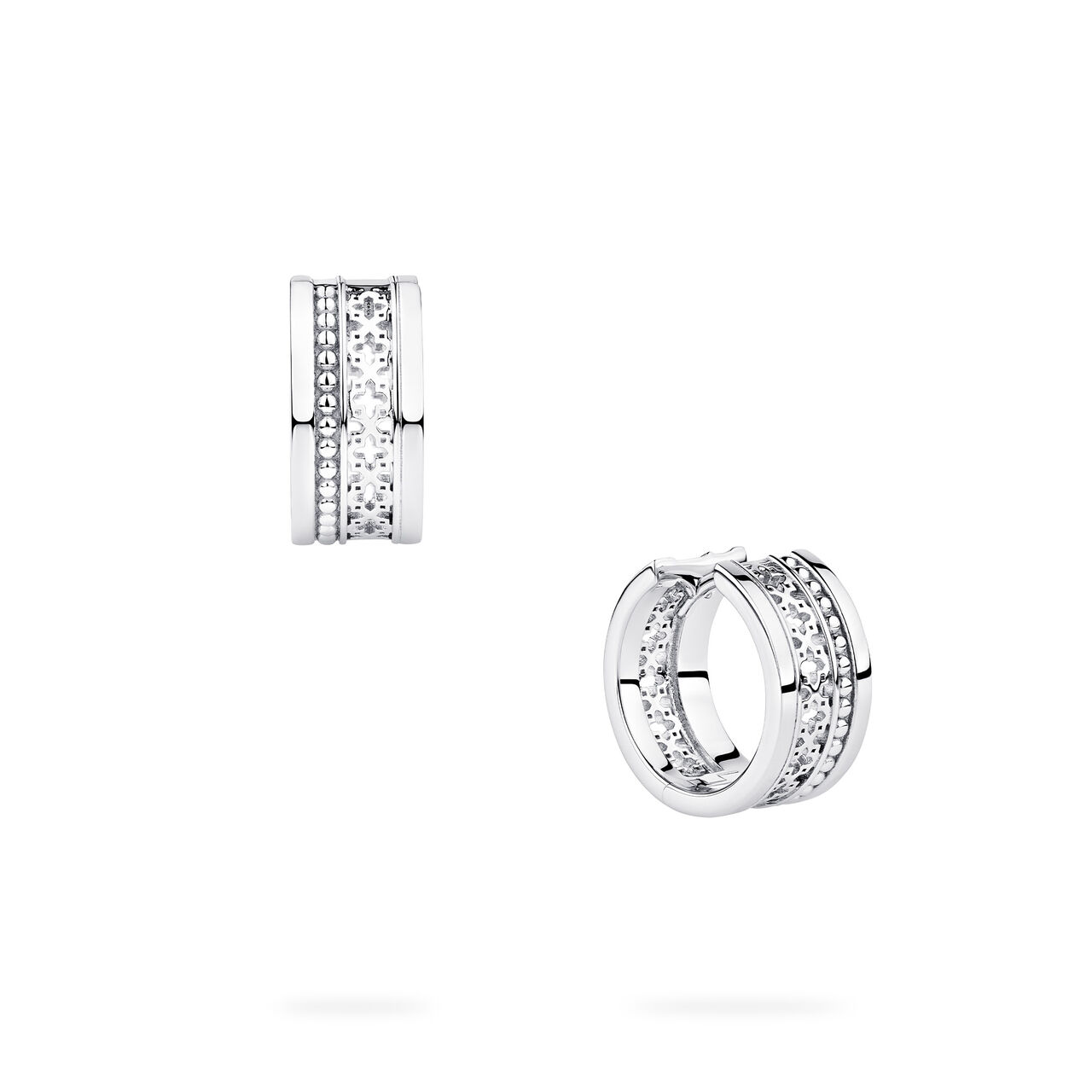 Side profile of silver earrings from Birks Dare to Dream collection image number 3